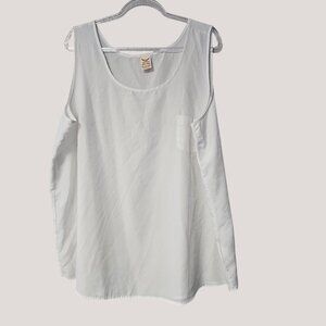 Faded Glory Womens Arctic White Sleeveless  Polyester Tank Top 3X Plus Size